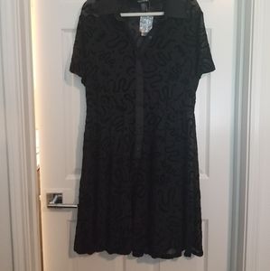 Nwt Hot topic mesh flocked fit and flare dress